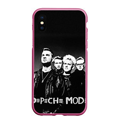 Чехол iPhone XS Max матовый Depeche Mode: mono, цвет: 3D-малиновый