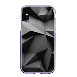 Чехол iPhone XS Max матовый Gray abstraction, цвет: 3D-светло-сиреневый