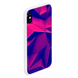 Чехол iPhone XS Max матовый Violet polygon, цвет: 3D-белый — фото 2