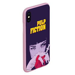 Чехол iPhone XS Max матовый Pulp Fiction: Dope Heart, цвет: 3D-розовый — фото 2