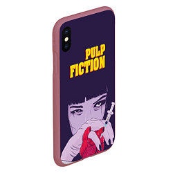 Чехол iPhone XS Max матовый Pulp Fiction: Dope Heart, цвет: 3D-малиновый — фото 2