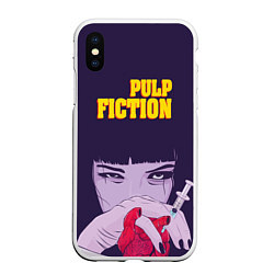 Чехол iPhone XS Max матовый Pulp Fiction: Dope Heart, цвет: 3D-белый