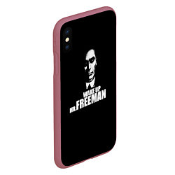 Чехол iPhone XS Max матовый Wake up Mr. Freeman, цвет: 3D-малиновый — фото 2