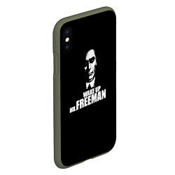 Чехол iPhone XS Max матовый Wake up Mr. Freeman, цвет: 3D-темно-зеленый — фото 2