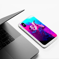 Чехол iPhone XS Max матовый Chester Bennington: Colors, цвет: 3D-белый — фото 2