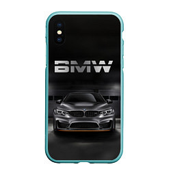 Чехол iPhone XS Max матовый BMW серебро, цвет: 3D-мятный