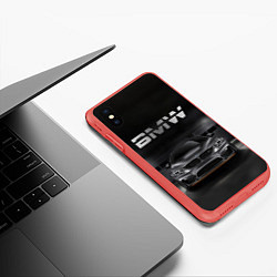 Чехол iPhone XS Max матовый BMW серебро, цвет: 3D-красный — фото 2