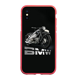 Чехол iPhone XS Max матовый Мотоцикл BMW, цвет: 3D-красный