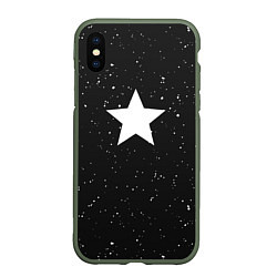 Чехол iPhone XS Max матовый Super Star, цвет: 3D-темно-зеленый