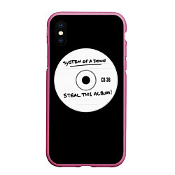 Чехол iPhone XS Max матовый SOAD: Steal this album, цвет: 3D-малиновый