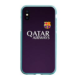 Чехол iPhone XS Max матовый Barcelona FC: Violet, цвет: 3D-мятный