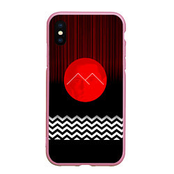 Чехол iPhone XS Max матовый Twin Peaks Sun, цвет: 3D-розовый