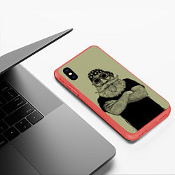 Чехол iPhone XS Max матовый Old Hipster, цвет: 3D-красный — фото 2