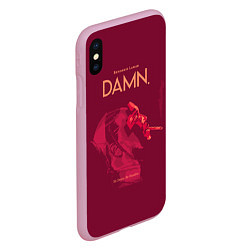 Чехол iPhone XS Max матовый Damn: Sin down be humble, цвет: 3D-розовый — фото 2