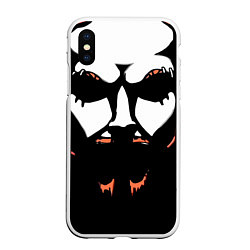 Чехол iPhone XS Max матовый Metalocalypse: Dethklok Face, цвет: 3D-белый