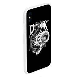 Чехол iPhone XS Max матовый Dethklok: Goat Skull, цвет: 3D-белый — фото 2