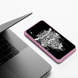 Чехол iPhone XS Max матовый Dethklok Skeletons, цвет: 3D-розовый — фото 2