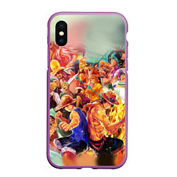 Чехол iPhone XS Max матовый Ван-Пис, цвет: 3D-фиолетовый