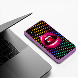 Чехол iPhone XS Max матовый Pop art, цвет: 3D-фиолетовый — фото 2