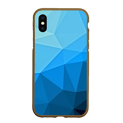 Чехол iPhone XS Max матовый Geometric blue, цвет: 3D-коричневый