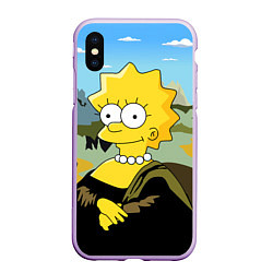 Чехол iPhone XS Max матовый Mona Liza, цвет: 3D-сиреневый