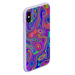 Чехол iPhone XS Max матовый Цветная текстура 5, цвет: 3D-светло-сиреневый — фото 2