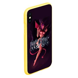 Чехол iPhone XS Max матовый AC/DC: Devil Girl, цвет: 3D-желтый — фото 2