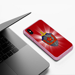 Чехол iPhone XS Max матовый КГБ, цвет: 3D-розовый — фото 2