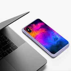 Чехол iPhone XS Max матовый Узор цвета, цвет: 3D-светло-сиреневый — фото 2