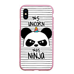 Чехол iPhone XS Max матовый 5% Unicorn – 95% Ninja, цвет: 3D-розовый