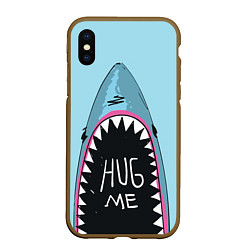Чехол iPhone XS Max матовый Shark: Hug me, цвет: 3D-коричневый