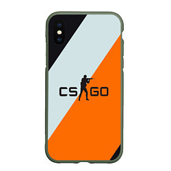 Чехол iPhone XS Max матовый CS:GO Asiimov Lines, цвет: 3D-темно-зеленый