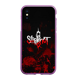 Чехол iPhone XS Max матовый Slipknot: Blood Blemishes, цвет: 3D-фиолетовый