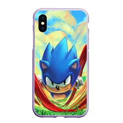 Чехол iPhone XS Max матовый Sonic, цвет: 3D-светло-сиреневый