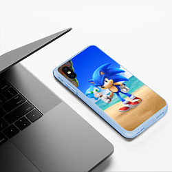 Чехол iPhone XS Max матовый Остров, цвет: 3D-голубой — фото 2