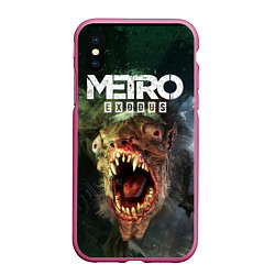 Чехол iPhone XS Max матовый Metro Exodus, цвет: 3D-малиновый