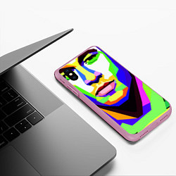 Чехол iPhone XS Max матовый Неймар да Силва, цвет: 3D-розовый — фото 2