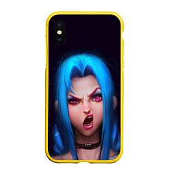 Чехол iPhone XS Max матовый Jinx, цвет: 3D-желтый