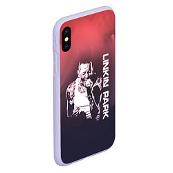 Чехол iPhone XS Max матовый Linkin Park Честер, цвет: 3D-светло-сиреневый — фото 2