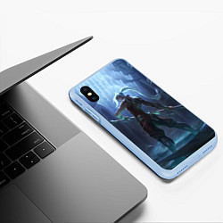 Чехол iPhone XS Max матовый Back, цвет: 3D-голубой — фото 2