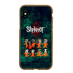 Чехол iPhone XS Max матовый Группа Slipknot, цвет: 3D-коричневый