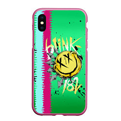 Чехол iPhone XS Max матовый Blink 182, цвет: 3D-малиновый