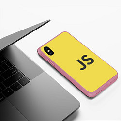 Чехол iPhone XS Max матовый JavaScript, цвет: 3D-малиновый — фото 2