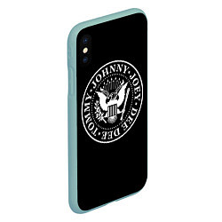 Чехол iPhone XS Max матовый The Ramones, цвет: 3D-мятный — фото 2