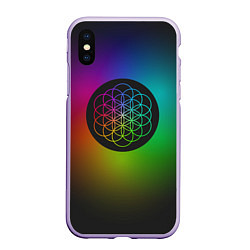 Чехол iPhone XS Max матовый Coldplay Colour, цвет: 3D-светло-сиреневый
