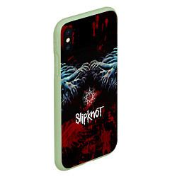 Чехол iPhone XS Max матовый Slipknot руки зомби, цвет: 3D-салатовый — фото 2