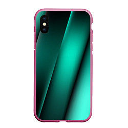 Чехол iPhone XS Max матовый Emerald lines, цвет: 3D-малиновый