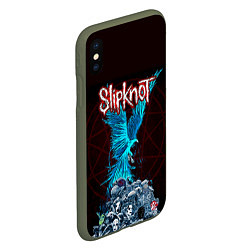 Чехол iPhone XS Max матовый Орел группа Slipknot, цвет: 3D-темно-зеленый — фото 2