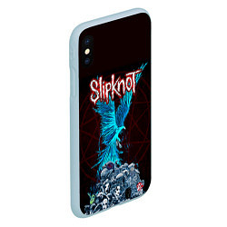 Чехол iPhone XS Max матовый Орел группа Slipknot, цвет: 3D-голубой — фото 2
