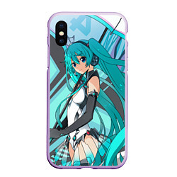 Чехол iPhone XS Max матовый Miku1, цвет: 3D-сиреневый